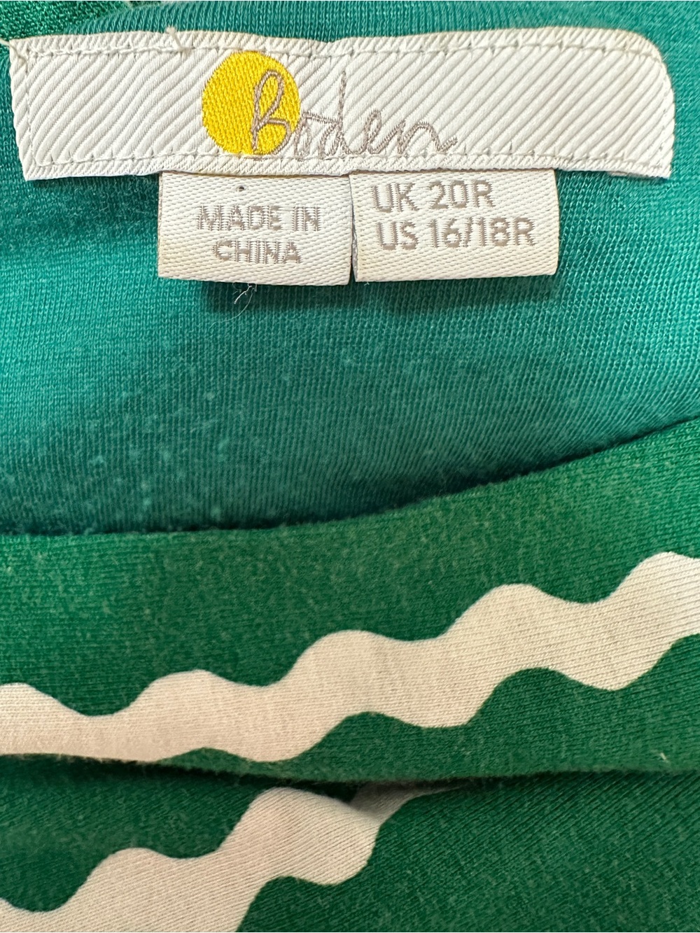 Boden Women’s Boat Neck Jersey Maxi Dress Green/White Wavy Stripes 16 Coastal - Picture 6 of 8